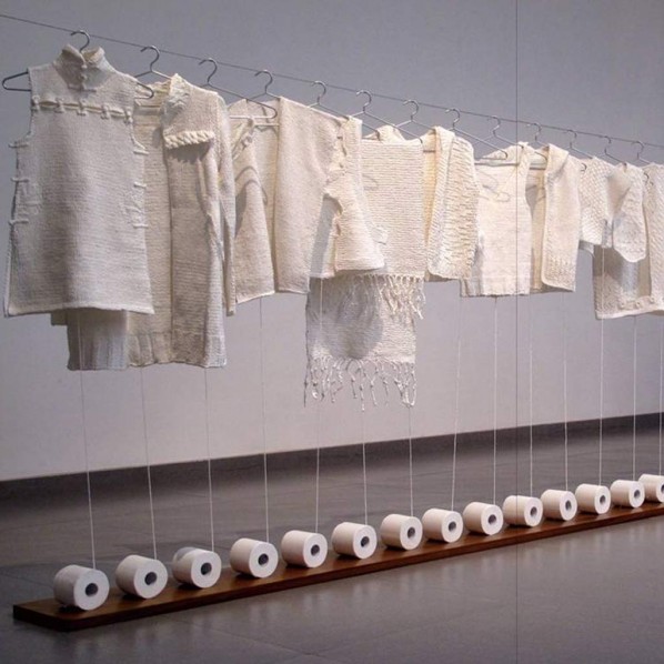 Knitting Toilet Paper by Wang Lei 2010