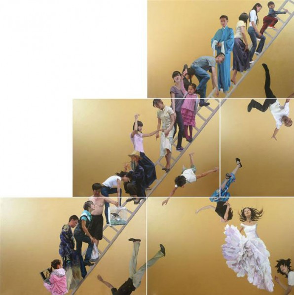 Ladder to the Sky by Yu Hong, 2008; Acrylic on canvas,600×600cm