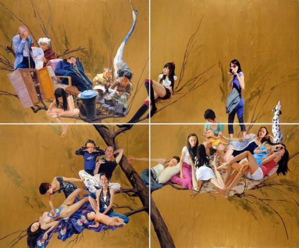 Natural Selection by Yu Hong, 2010; Acrylic on canvas, 500x600cm