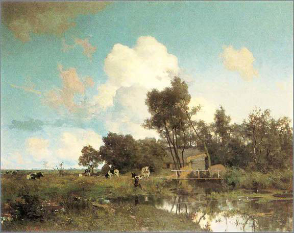 Willem Bastiaan Tholen  Country Landscape in Summer  75 x 99.8 cm