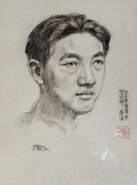 Portrait of Xu Beihong by Zhang Anzhi, 1936; drawing, 100cm×74cm