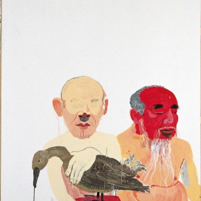 Wang Yuping, “Holding a Duck No.2”, oil painting and acrylic, 150 x 120 cm, 2006
