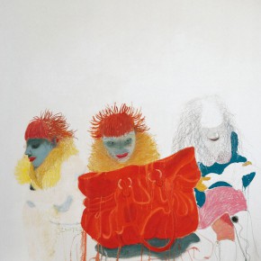 Wang Yuping, “Red Hair No.5”, oil painting, 180 x 170 cm, 2008