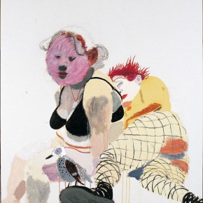 Wang Yuping, “Red Hair and the White Fat No.2”, oil painting and acrylic, 150 x 120 cm, 2006