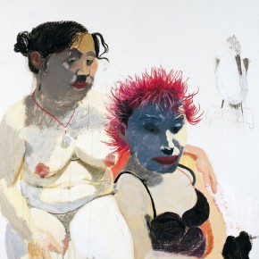 Wang Yuping, “Red Hair and the White Fat”, oil painting and acrylic, 150 x 120 cm, 2006