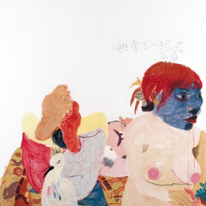Wang Yuping, “She is with Small White Flowers”, oil and acrylic on canvas, 150 x 120 cm, 2006