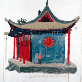 Wang Yuping, “Temple”, oil and acrylic on canvas, 150 x 120 cm, 2006