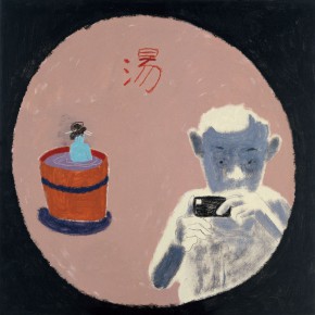 Wang Yuping, “The Bath”, oil and acrylic on canvas, 100 x 100 cm, 2010