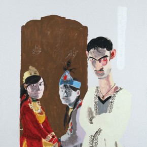 Wang Yuping, “Uyghur Girls and Boy”, oil and acrylic on canvas, 200 x 160 cm, 2009