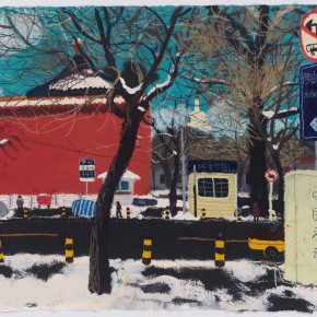 Wang Yuping, “West Gate of North Sea”, acrylic and oil pastel on paper, 57.5 x 72.5 cm, 2013