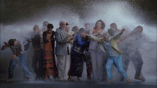 BILL VIOLA-Tempest (Study for The Raft), 2005; Color High-Definition video on flat panel display mounted on wall, 43 x 26 x 4 inches; 109 x 66 x 10.2 cm