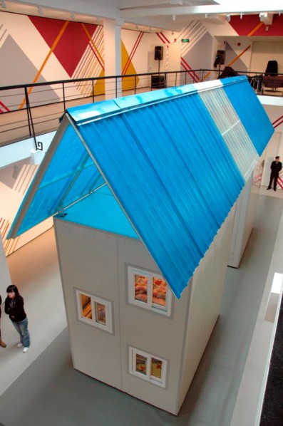 Model Home(work shed) by Atelier Bow-Wow and Michael Lin, 2012; steel, wood and battenboard etc.