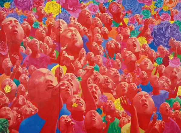 Fang Lijun, 2002.1.1; oil on canvas, 400×680cm