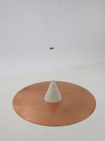 Installation, As We Wander, We See The Flicking Flame In The Wasteland, 2012; solid alcohol, bronze plate and fire