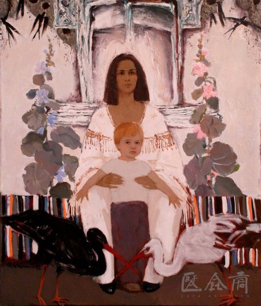 A Portrait with Birds, 2012; oil on canvas, 125x99cm