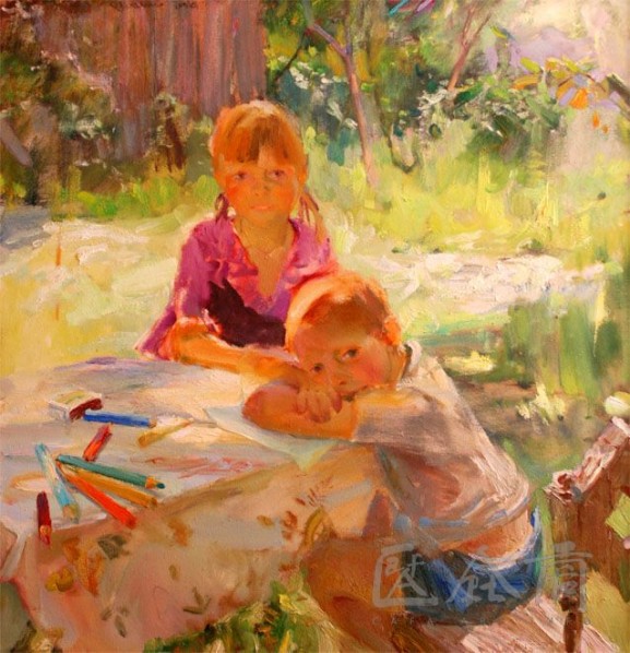 In the Garden, 2006; oil on canvas, 78x74cm