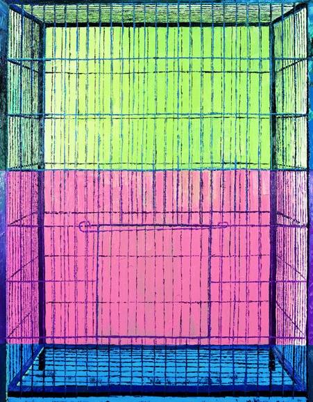 Xu Xiaoguo, Painted Cage, 2012; oil on canvaqs, 160x120cm