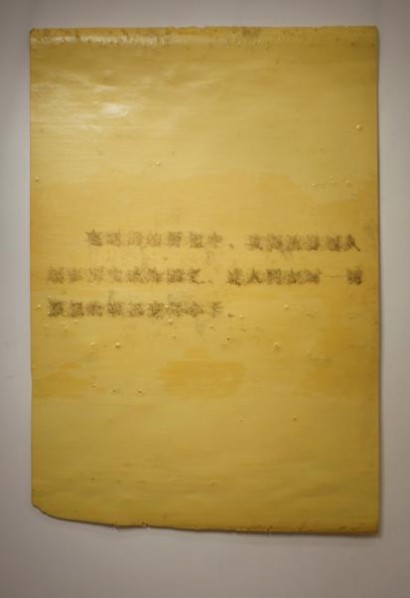Inpediment to Reading-1, 2012; sponge, 204×137cm Inpediment to Reading-1, 2012; sponge, 204×137cm