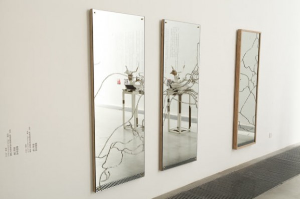 Wei Ming, Love Shadow No. 1, No. 2, No. 3, 2012; Ready-made object damaged and restored, 170 x 63 x 4cm in each