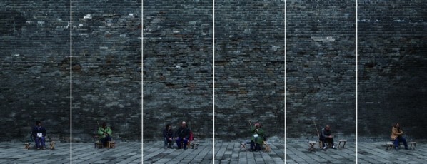 10 The Blind, 2012; color photograph, 350 x 900 cm (polyptych)