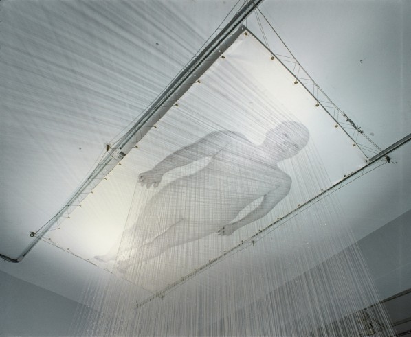 Lin Tianmiao, Dreamer, 2000. Cotton thread, white fabric, digital photograph; Courtesy of Asia Society Museum