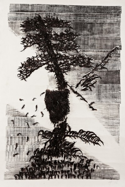 Tui Bei Tu No.61, 2007, Woodcut, 250×360cm