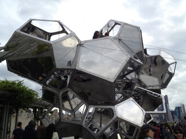 Tomás Saraceno on the Roof Cloud City 01; Steel, acrylic, and polyester. Lent by Christian Keesee.