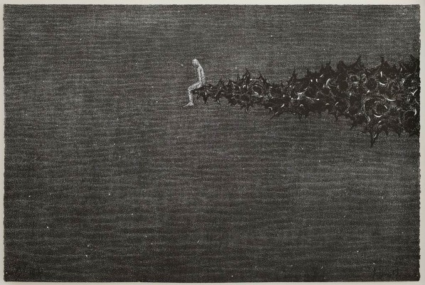 Yang Hongwei, EBB No.5, 2012; Woodcut on Rice Paper, 82cmx120cm