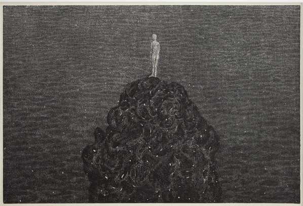 Yang Hongwei, Tidal Bore Watching, 2012; Woodcut on Rice Paper, 82cmx120cm