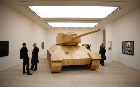 Artist Amy Cheung's full size wooden 'Toy Tank'; Photo Courtesy: Peter Macdiarmid/Getty Images Europe