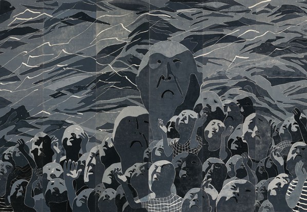 Fang Lijun, 1999.3.1, 1999; print, 484x726cm