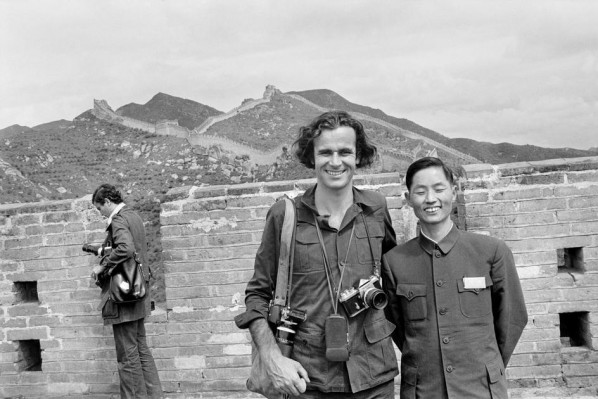 CHINA. Beijing. French photographer Bruno BARBEY with an interpreter. 1973. Source: magnumphotos.com