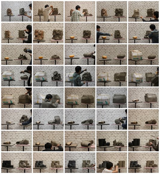 Hu Qingyan, Narrative by a Pile of Clay 41-80 (2010-2011, C-print, unique, set of 40 photos, each 20 × 30 cm) © Hu Qingyan Courtesy Galerie Urs Meile