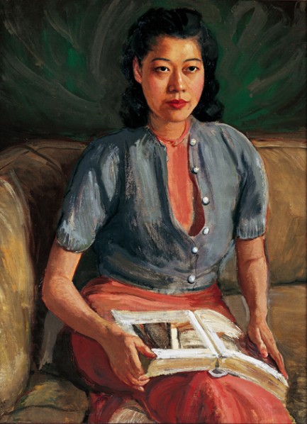 Li Tiefu, "Portrait of Liu Suwei", 1942; oil on canvas, 102×77cm