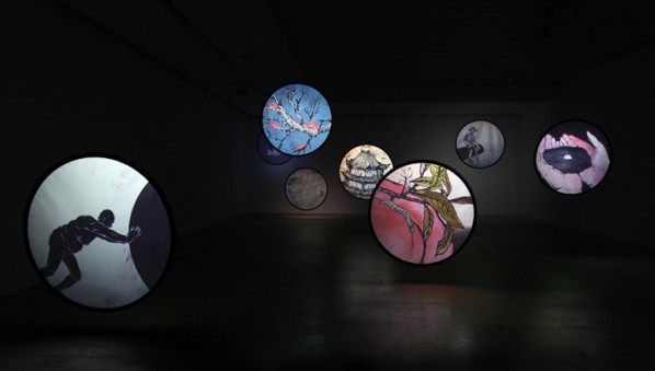 Wu Junyong, "Thousands of Moon", 2012; Nine channel animation with sound, 4 min 03