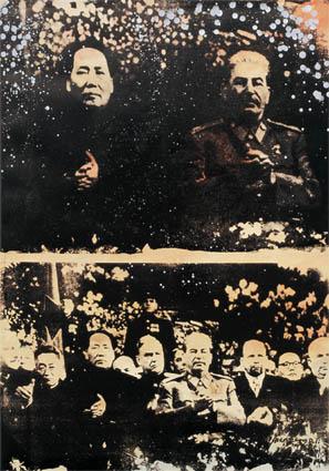 Zhang Dali, "Mao Zedong with Stalin, December 1950", 2009; acrylic on canvas, 103x149cm