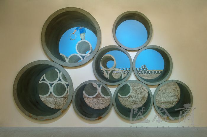 01 Ma Jiawei, "Glimpsing from Tubes-Along the Changeless Horizon No.2", mixed media on canvas