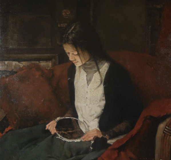 Liu Xin, “Dressing at Night”, oil on canvas Liu Xin, “Dressing at Night”, oil on canvas