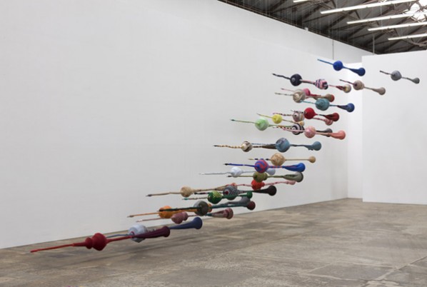 Yin Xiuzhen, "Weapons", 2007 (detail). Installation view Anna Schwartz Gallery