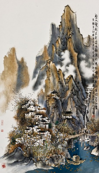 Fang Jun, Annals of Yun Mountain, 2007; ink and color on paper, 92×52cm