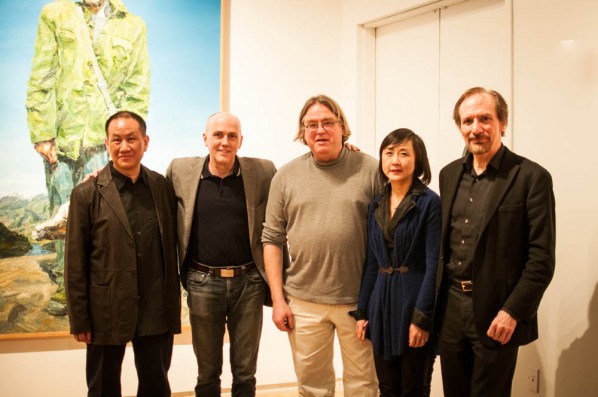 Group Photo of Symposium at NYAA, from the left, Xie Dongming, Peter Drake, JOnathan Goodman, Lu Yuhua, Richard Vine