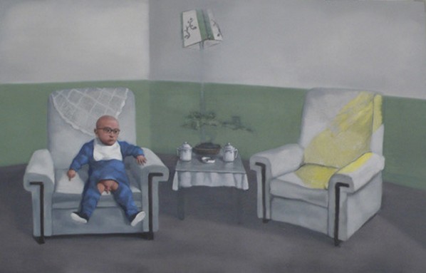 Zhang Xiaogang, "The Position of Father", 2013; Oil on canvas, 140x220cm