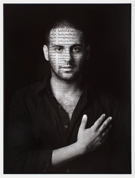 Shirin Neshat, Ibrahim, 2012  ink on silver gelatin print, 152.4x114.3cm collection Faurschou Foundation