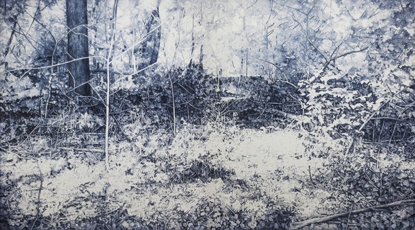 ZHAO Xuebing, Central Park #102013; ink on canvas, 350 x 195 cm, Courtesy DSL Collection