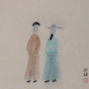 Zhu Yamei, “Characters of the Drama”, 34 x 34 cm, ink and wash on paper, 2012