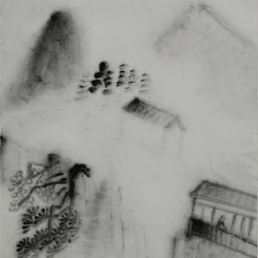 Zhu Yamei, “Hanshan Temple”, 34 x 69 cm, ink and wash on paper, 2009