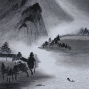 Zhu Yamei, “Memory of Jiangnan District No. 1”, 180 x 97 cm, ink and wash on paper, 2012
