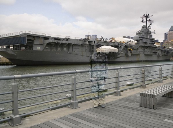 Liu Bolin, Hiding in New York No. 6 - Intrepid, 2012; Photograph, 112.5 x 150 cm