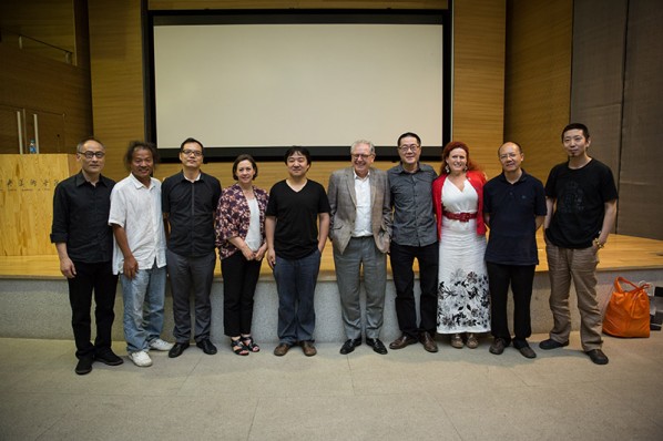 Group Photo of Honored Guests Present at the Lecture by David Elliott Held at CAFAM