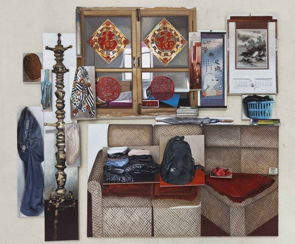 Grandma's House——The North Face of Youngest Uncle's Room, 250X265cm，oil and acrylic on canvas, 2013